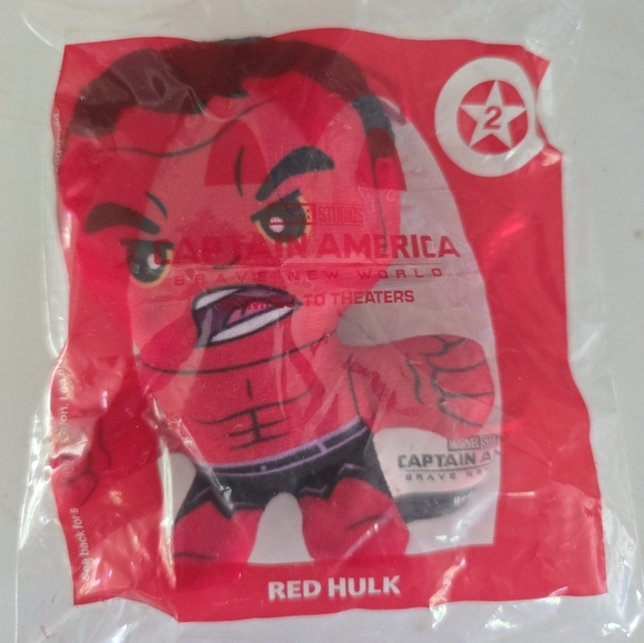 McDonald's Happy Meal toy Marvel Captain America B.N.W. #2 Red Hulk 2024 NIP - Picture 1 of 3